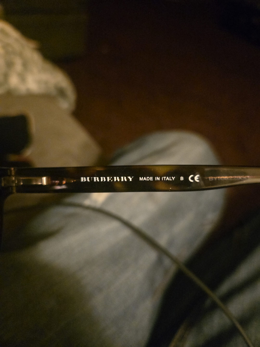 Burberry Black and Silver Rectangular Eyeglass Frames - Picture 5 of 6